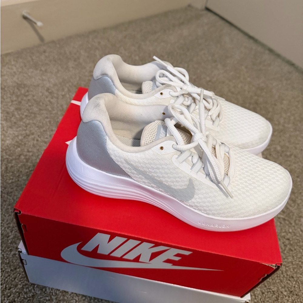 Nike Kids White and Light Gray Sneakers